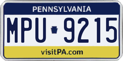 PA license plate MPU9215