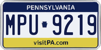 PA license plate MPU9219