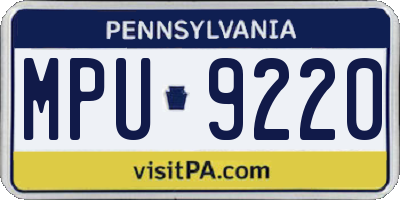 PA license plate MPU9220