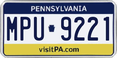 PA license plate MPU9221