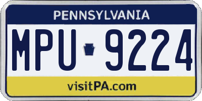 PA license plate MPU9224