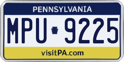 PA license plate MPU9225