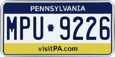PA license plate MPU9226