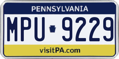 PA license plate MPU9229