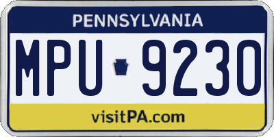 PA license plate MPU9230