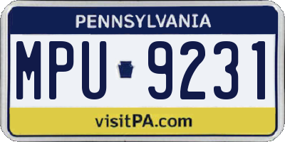 PA license plate MPU9231