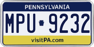 PA license plate MPU9232