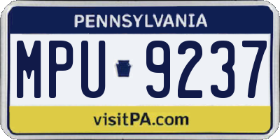 PA license plate MPU9237