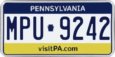 PA license plate MPU9242