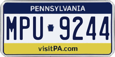 PA license plate MPU9244