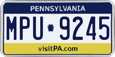 PA license plate MPU9245