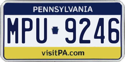 PA license plate MPU9246