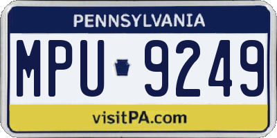 PA license plate MPU9249