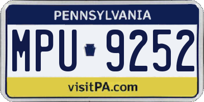 PA license plate MPU9252