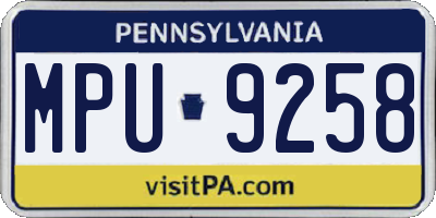 PA license plate MPU9258