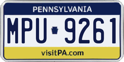 PA license plate MPU9261