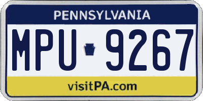 PA license plate MPU9267