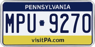 PA license plate MPU9270
