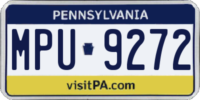 PA license plate MPU9272