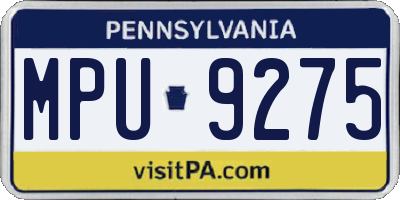PA license plate MPU9275