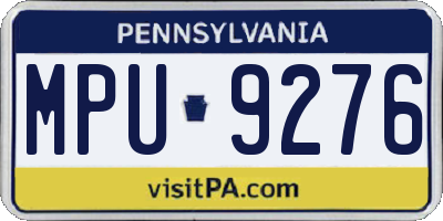 PA license plate MPU9276