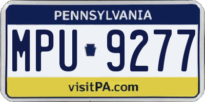 PA license plate MPU9277