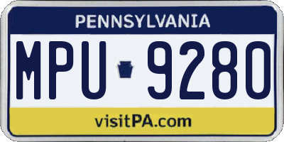 PA license plate MPU9280