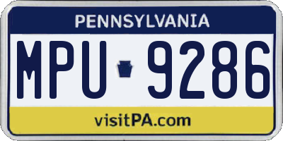 PA license plate MPU9286