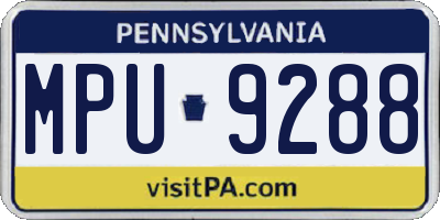 PA license plate MPU9288