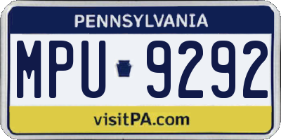 PA license plate MPU9292