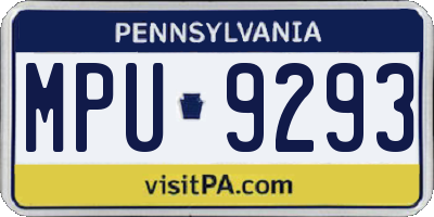 PA license plate MPU9293