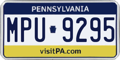 PA license plate MPU9295