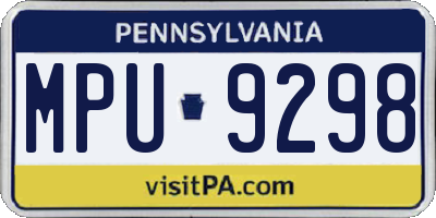 PA license plate MPU9298