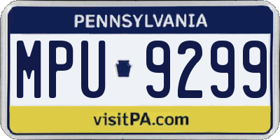 PA license plate MPU9299