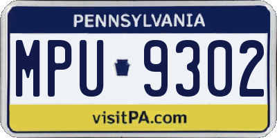PA license plate MPU9302
