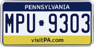PA license plate MPU9303