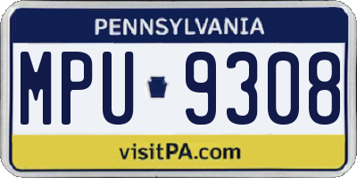PA license plate MPU9308