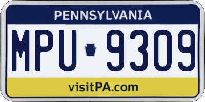 PA license plate MPU9309