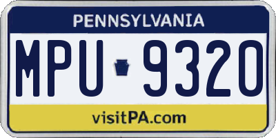 PA license plate MPU9320