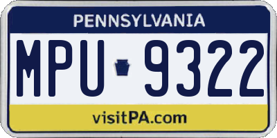 PA license plate MPU9322