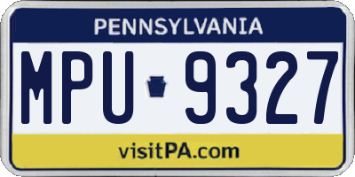 PA license plate MPU9327