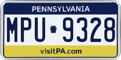 PA license plate MPU9328