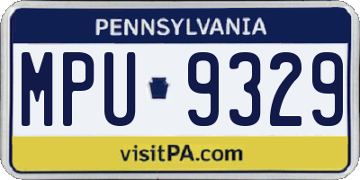 PA license plate MPU9329