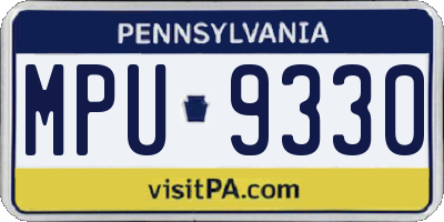 PA license plate MPU9330