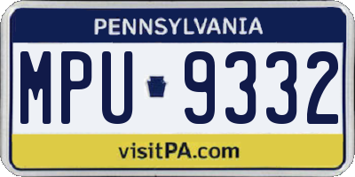 PA license plate MPU9332
