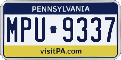 PA license plate MPU9337