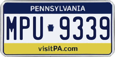 PA license plate MPU9339