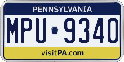 PA license plate MPU9340