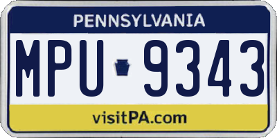PA license plate MPU9343