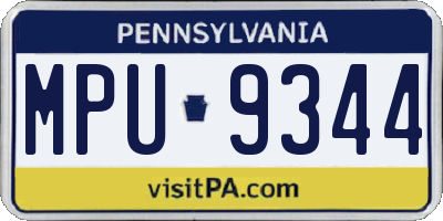 PA license plate MPU9344